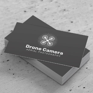 Carte De Visite Service de drone Photographie aérienne Élégant gri