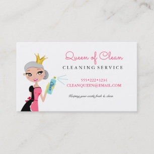 Carte De Visite Service de femme de ménage Cheveux gris Personnage