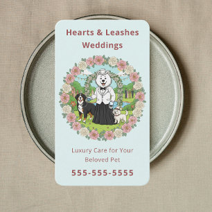 Carte De Visite Service de garde d'animaux de mariage sophistiqué