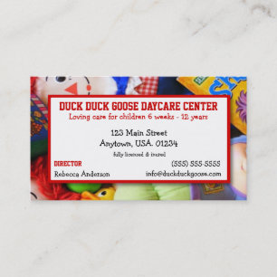 Carte De Visite Service de garderie de jouets ou donateur de