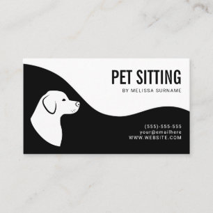 Carte De Visite Service de gardiennage d'animaux Silhouette de chi