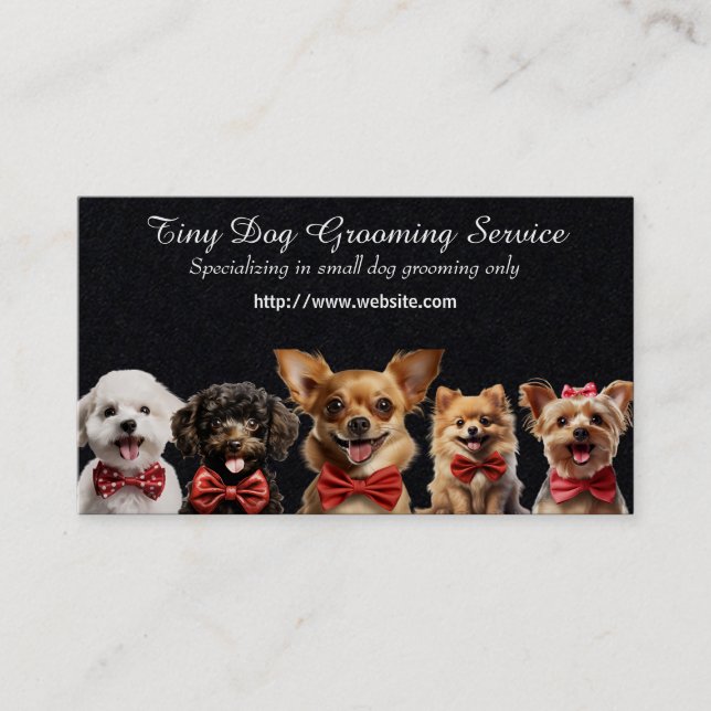 Carte De Visite Service De Grooming De Chien Minuscule (Devant)