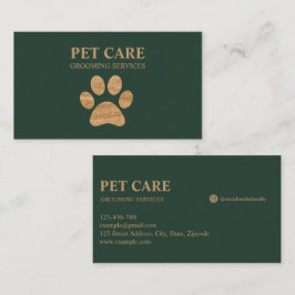 Carte De Visite Service De Grooming De Luxe Moderne En Paw Paw