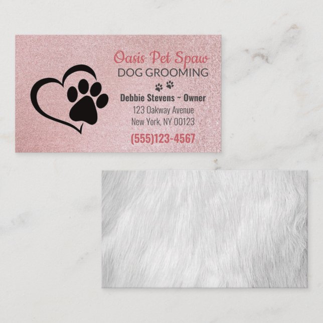 Carte De Visite Service De Grossissement Des Animaux De Compagnie  (Devant / Derrière)