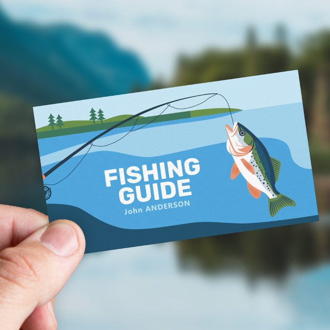 Carte De Visite Service de guide de pêche (Fishing Guide Service Business Card)