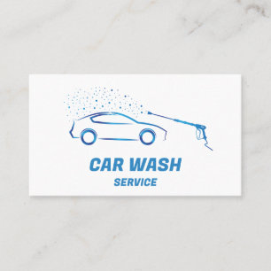 Carte De Visite Service de lavage de voiture nettoyage à haute pre