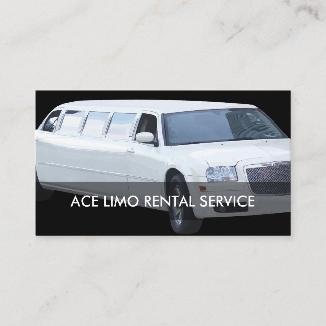 Carte De Visite Service de location de limousine (Devant)