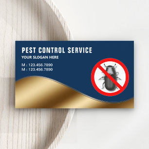 Carte De Visite Service de lutte antiparasitaire Navy Blue Gold