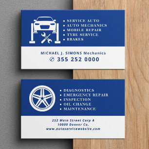 Carte De Visite Service de mécanicien mobile professionnel de répa