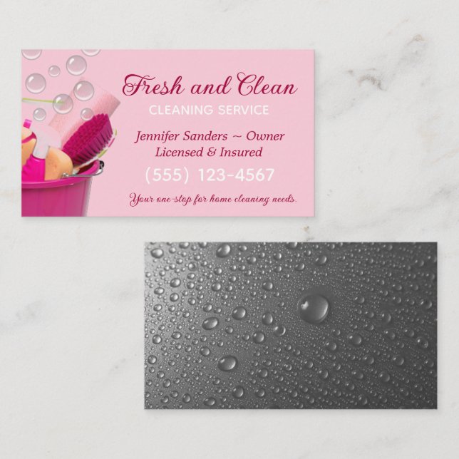 Carte De Visite Service de ménage du regroupement des fournitures  (Devant / Derrière)