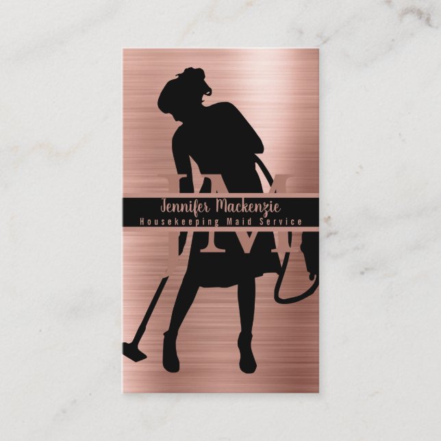 Carte De Visite Service de ménage ménage Rose de nettoyage Or (Devant)