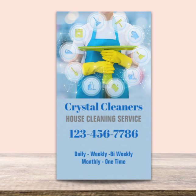 Carte De Visite Service de ménage moderne (Modern Housekeeping Housekeeper Maid Service Business Card)