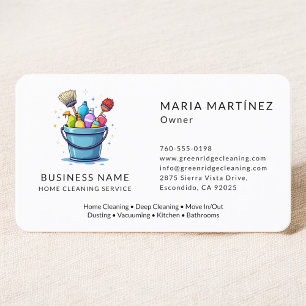 Carte De Visite Service de ménage propre Nettoyage à domicile