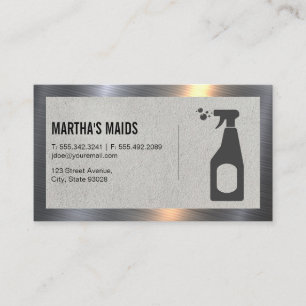 Carte De Visite Service de ménage   Spray nettoyant   Bordure méta