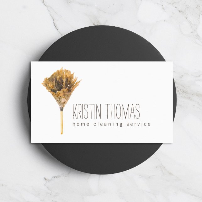 Carte De Visite Service de nettoyage à domicile en aquarelle (Créateur téléchargé)