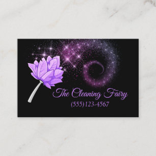 Carte De Visite Service de nettoyage à double plumes violet