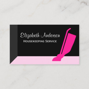 Carte De Visite Service de nettoyage à l'aspirateur rose