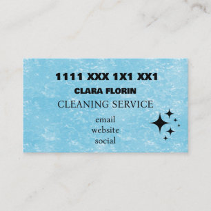 Carte De Visite Service de nettoyage Blue Marble