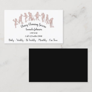 Carte De Visite Service de nettoyage classique Logo Rose Maid Whit