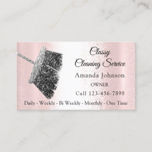 Carte De Visite Service De Nettoyage Classique Maid Grey Rose Arge