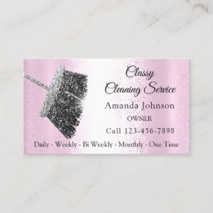Carte De Visite Service De Nettoyage Classique Maid Grey Rose Arge