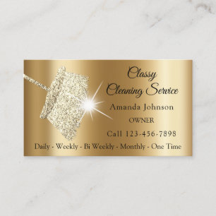 Carte De Visite Service De Nettoyage Classique Maid Sepia Gold Spa