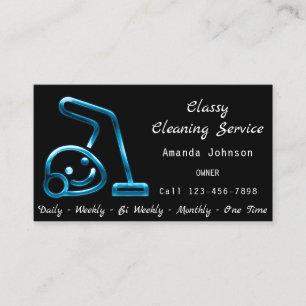 Carte De Visite Service De Nettoyage Classique Maid Vacuum Cleaner