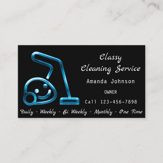Carte De Visite Service De Nettoyage Classique Maid Vacuum Cleaner (Devant)