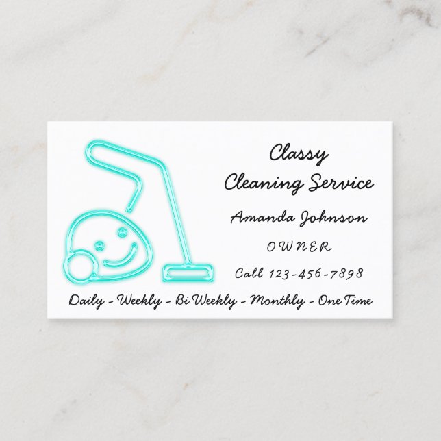 Carte De Visite Service De Nettoyage Classique Nettoyeur De Vacuum (Devant)