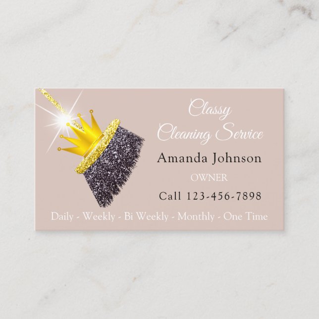 Carte De Visite Service de nettoyage classique Parties scintillant (Devant)