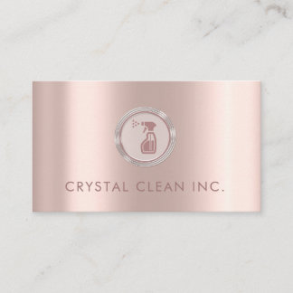 Carte De Visite Service de nettoyage classique Rose Or simple
