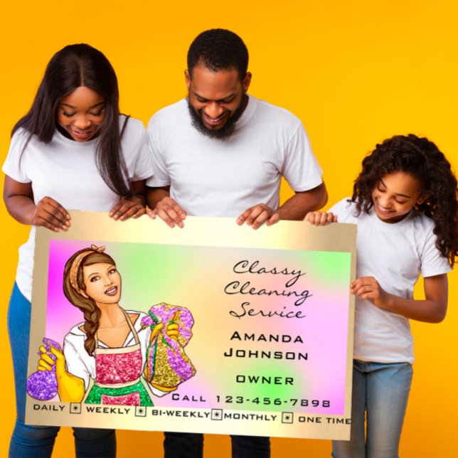 Carte De Visite Service De Nettoyage De Bureau De La Maison Classi (Créateur téléchargé)