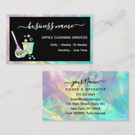 Carte De Visite Service de nettoyage de bureau holographique