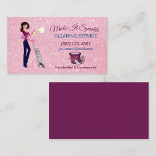 Carte De Visite Service De Nettoyage De Cartoon Cartoon Sparkle