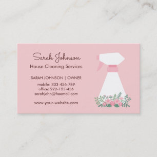 Carte De Visite Service de nettoyage de flacons à l'aide d'une bou