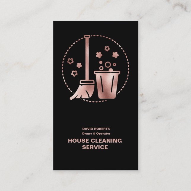 Carte De Visite Service de nettoyage de la maison Rose Gold Cleane (Devant)