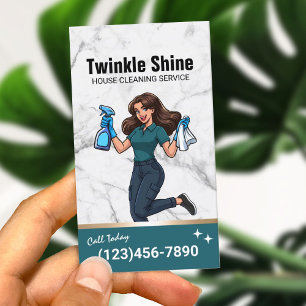 Carte De Visite Service de nettoyage de la maison Turquoise modern