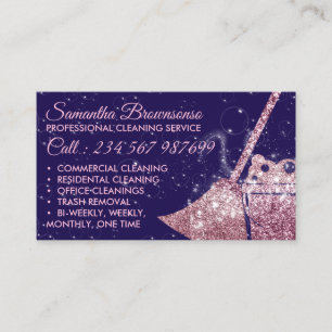 Carte De Visite Service De Nettoyage De Luxe Purple Maid Janitoria