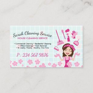 Carte De Visite Service de nettoyage de maison de bonne florale ro
