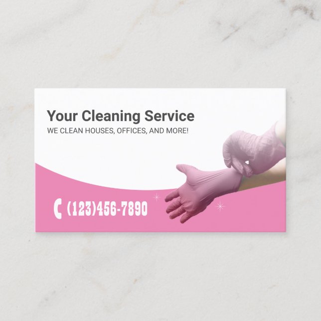 Carte De Visite Service de nettoyage de maison de femme de ménage  (Devant)