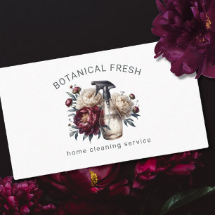 Carte De Visite Service de nettoyage de maison élégant Floral