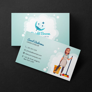 Carte De Visite Service de nettoyage de maison étincelant femme de