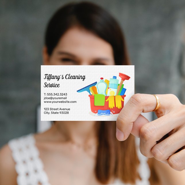 Carte De Visite Service de nettoyage de maison | Fournitures de ne (Créateur téléchargé)