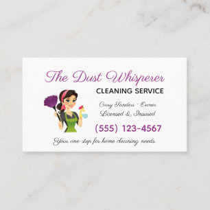 Carte De Visite Service De Nettoyage De Maison Maid Brunette