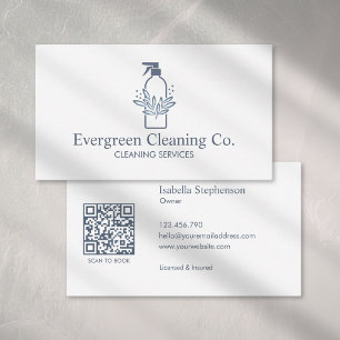 Carte De Visite Service de nettoyage de maison moderne Code QR