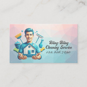 Carte De Visite Service de nettoyage de maison moderne ménage
