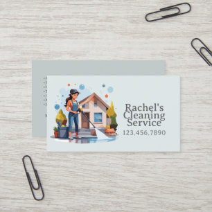 Carte De Visite Service de nettoyage de maison moderne ménage