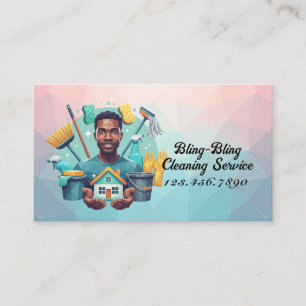 Carte De Visite Service de nettoyage de maison moderne ménage