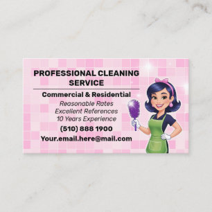 Carte De Visite Service de nettoyage de maison moderne TIle Maid