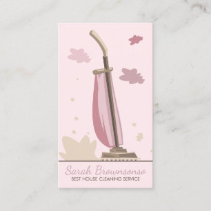 Carte De Visite Service de nettoyage de maison Pink Clean Lady